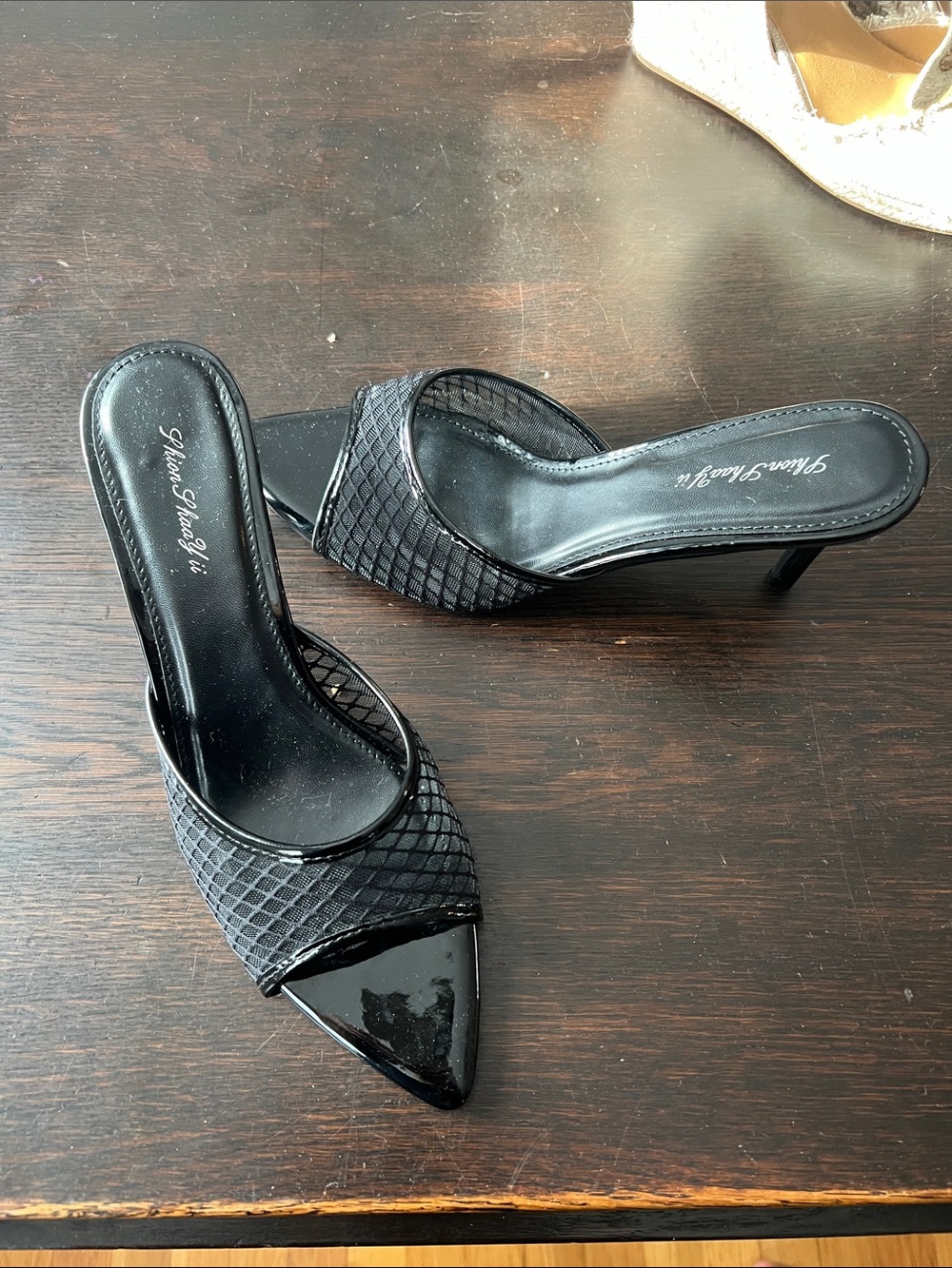 Black Slip-On Stiletto Mules